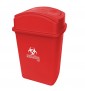 Bote RPBI Rojo Con Tapa Balancín Lateral 65L