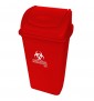 Bote RPBI Rojo Con Tapa Balancín Frontal 80L