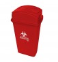 Bote RPBI Rojo Con Tapa Balancín Lateral 80L