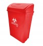 Bote RPBI Rojo Con Tapa Balancín Frontal 42L