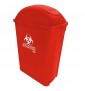 Bote RPBI Rojo Con Tapa Balancín Lateral 42L