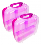 2 Pack Lonchera Wacky Lunch Box Con Divisiones Color Rosa Morado
