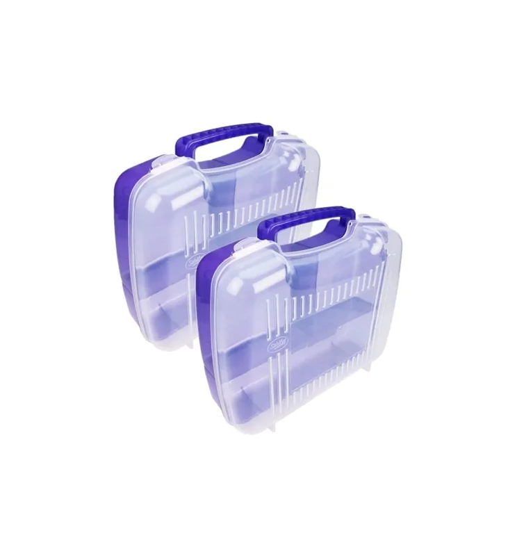 2 Loncheras Wacky Lunch Box Con Divisiones Color morado