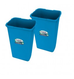 Paquete de dos botes de basura 80 litros color azul