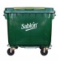 Contenedor de basura con 4 llantas y Pedal 660 litros Uso Rudo