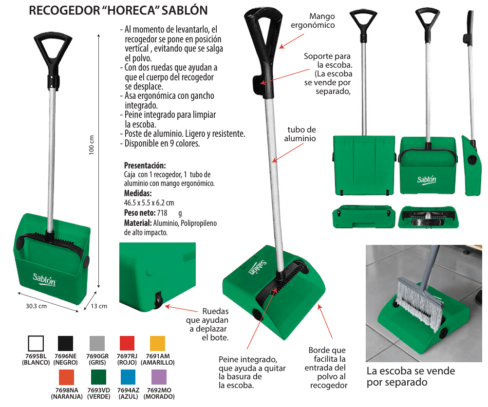 Recogedor de Basura Sin Tapa Sablón