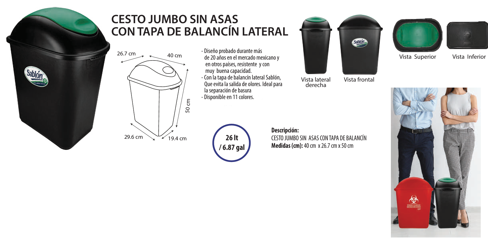 Detalles botes de basura jumbo
