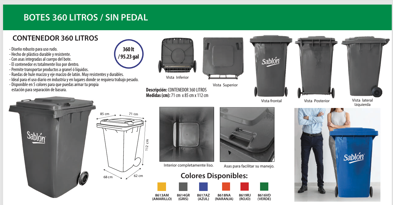 Contenedores de basura 360 litros