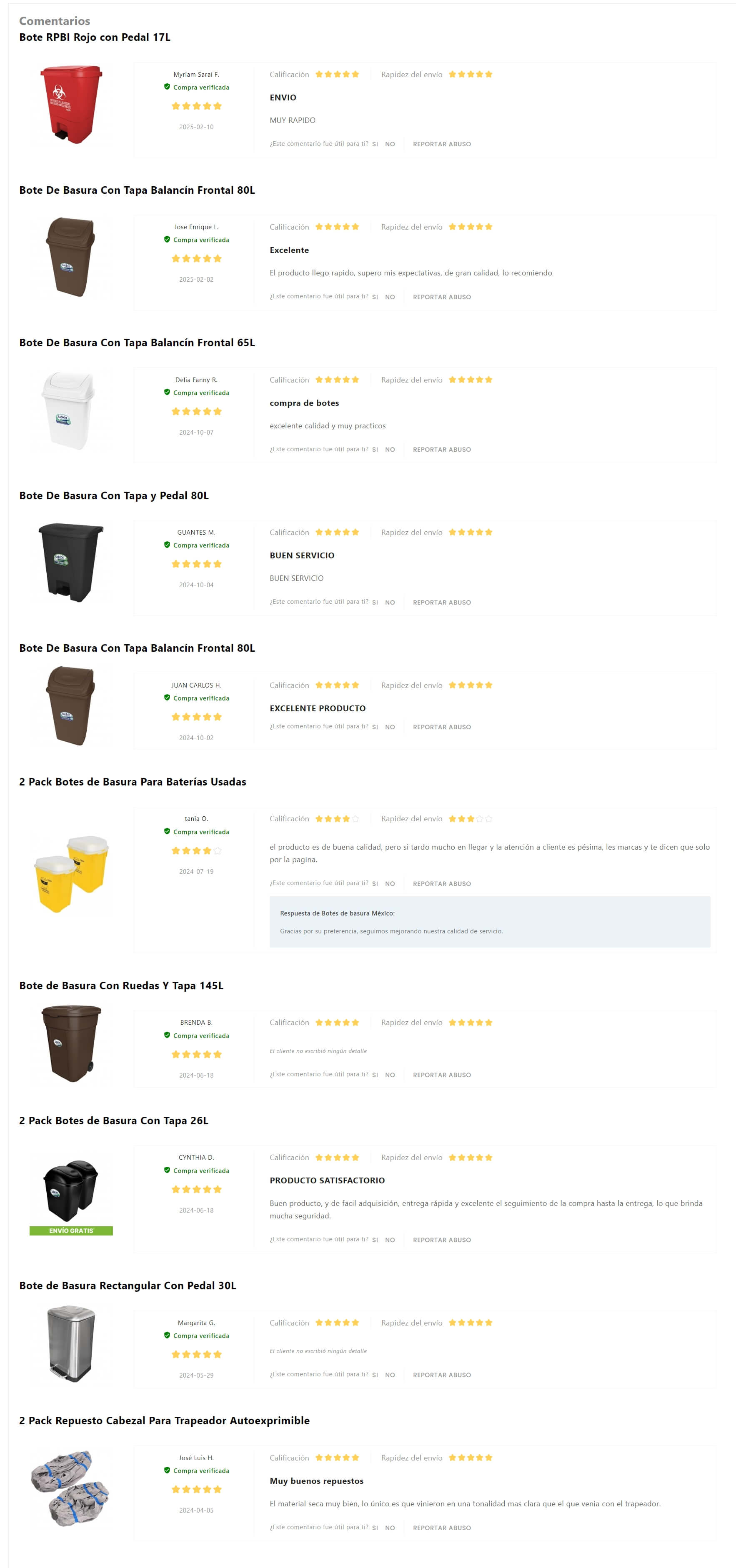 comentarios de nuestros clientes