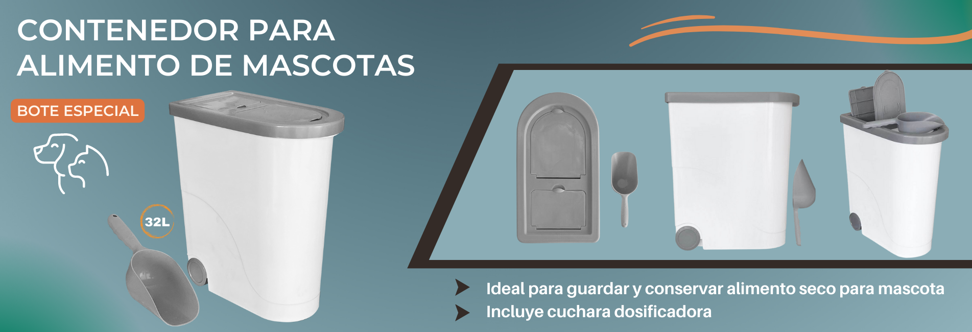 Contenedor de alimento para mascotas contenedor para croquetas